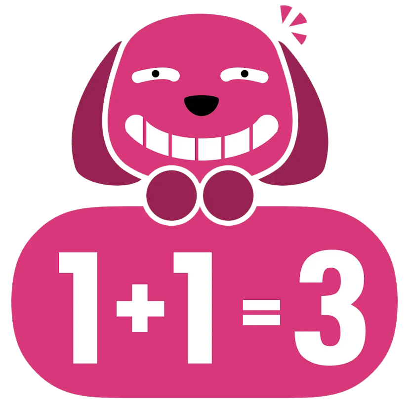 1+2=3
